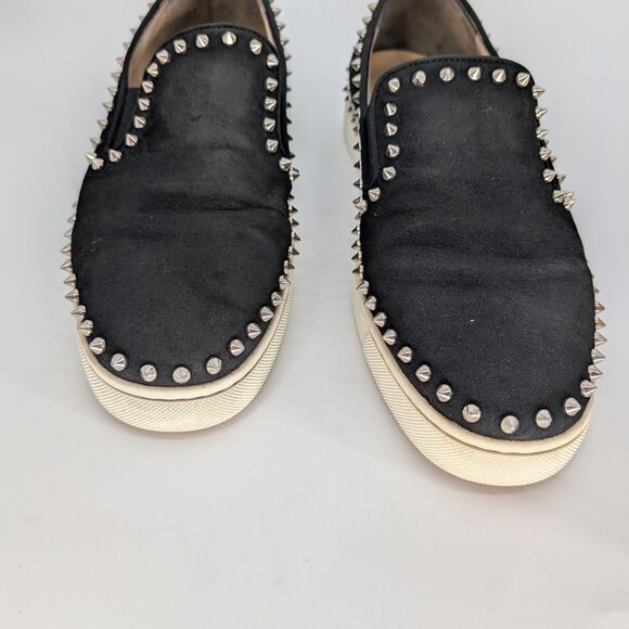 Christian Loubutine Men\'s Black Studded Slip-On Shoes main image 4